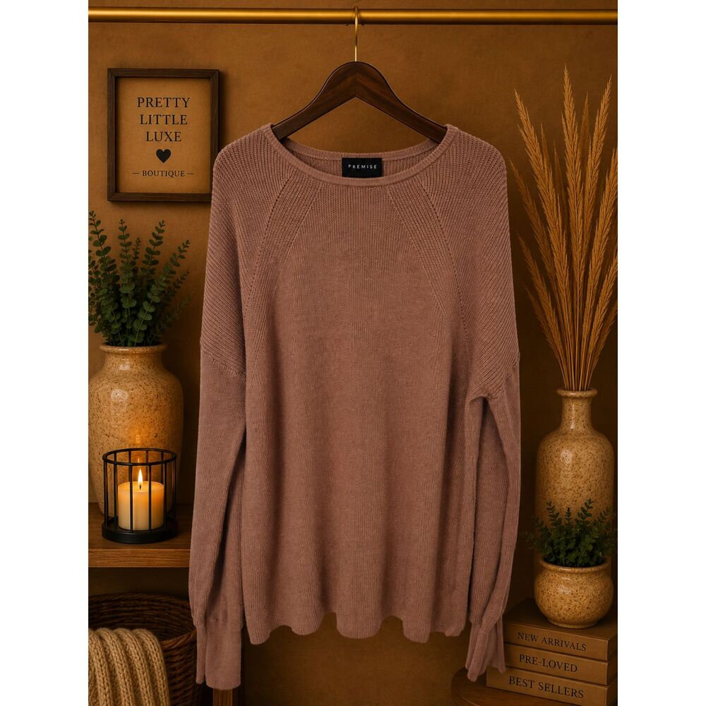 Premise Terracotta Knit Sweater Oversized Slouchy Long Sleeve Top Size XL